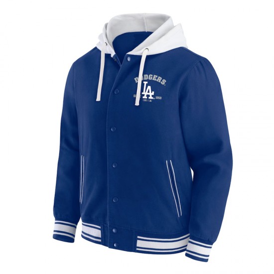 LA Dodgers Royal Cotton Hooded Jacket LA Dodgers Royal Cotton Hooded Jacket