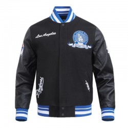 LA Dodgers Team Badge Classic Rib Varsity Jacket