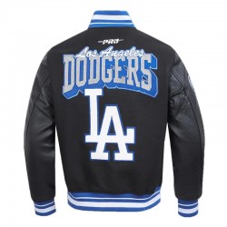 LA Dodgers Team Badge Classic Rib Varsity Jacket LA Dodgers Team Badge Classic Rib Varsity Jacket
