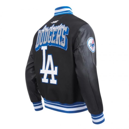 LA Dodgers Team Badge Classic Rib Varsity Jacket