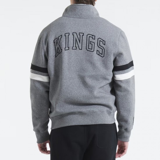LA Kings Heather Gray Striped Fleece Jacket LA Kings Heather Gray Striped Fleece Jacket