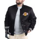 LA Lakers Adaptive Bold Logo Varsity Satin Jacket LA Lakers Adaptive Bold Logo Varsity Satin Jacket
