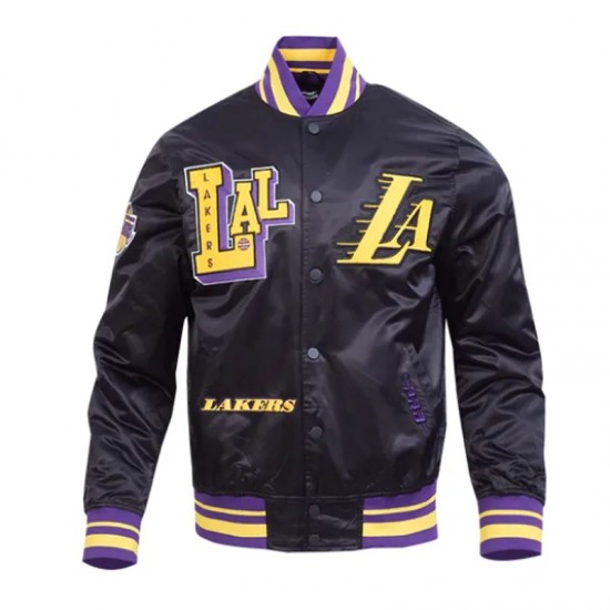 LA Lakers Best of Classic Rib Satin Jacket LA Lakers Best of Classic Rib Satin Jacket