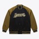 LA Lakers Black/Olive Satin Double Clutch Jacket LA Lakers Black/Olive Satin Double Clutch Jacket