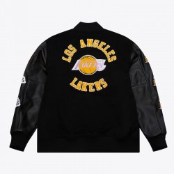 LA Lakers Black Out Vintage Logo Varsity Jacket LA Lakers Black Out Vintage Logo Varsity Jacket