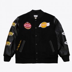 LA Lakers Black Out Vintage Logo Varsity Jacket LA Lakers Black Out Vintage Logo Varsity Jacket