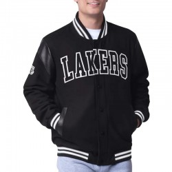 LA Lakers Clutch Hitter Black Varsity Jacket LA Lakers Clutch Hitter Black Varsity Jacket