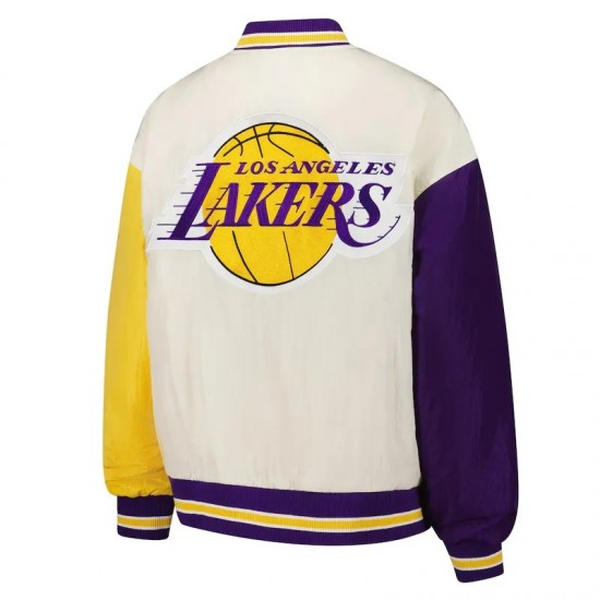 LA Lakers Color Block Bomber Full-Snap Jacket LA Lakers Color Block Bomber Full-Snap Jacket