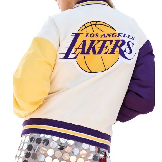 LA Lakers Color Block Bomber Full-Snap Jacket LA Lakers Color Block Bomber Full-Snap Jacket