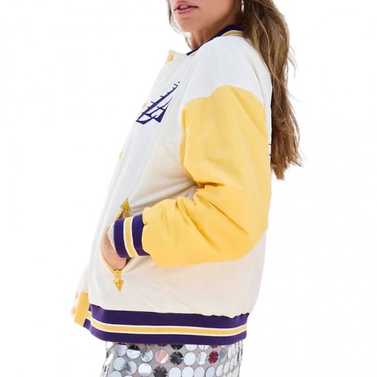 LA Lakers Color Block Bomber Full-Snap Jacket LA Lakers Color Block Bomber Full-Snap Jacket