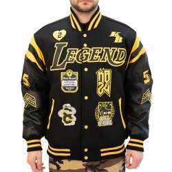 LA Lakers Kobe Bryant Collage Legends Black Varsity Jacket LA Lakers Kobe Bryant Collage Legends Black Varsity Jacket