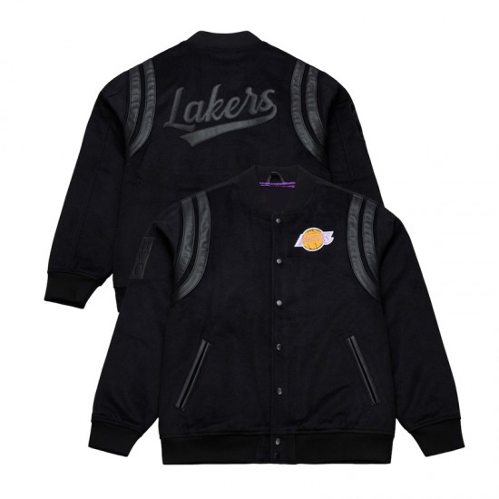 LA Lakers Nights Walk The Tunnel Black Varsity Jacket