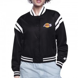 LA Lakers Printed Logo Varsity Satin Jacket LA Lakers Printed Logo Varsity Satin Jacket
