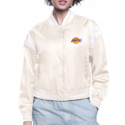 LA Lakers Printed Logo Varsity Satin Jacket LA Lakers Printed Logo Varsity Satin Jacket