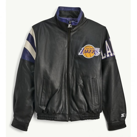 LA Lakers Retro Full Zip Leather Jacket LA Lakers Retro Full Zip Leather Jacket