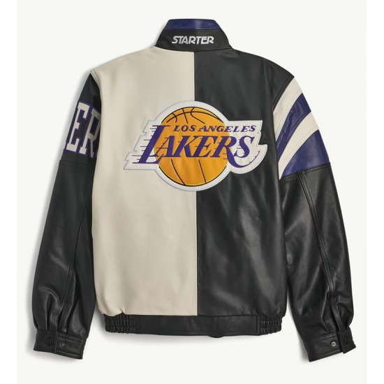 LA Lakers Retro Full Zip Leather Jacket LA Lakers Retro Full Zip Leather Jacket