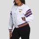 LA Lakers Snap Front White Fleece Jacket