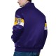 LA Lakers Triple Option Varsity Full-Snap Satin Jacket LA Lakers Triple Option Varsity Full-Snap Satin Jacket