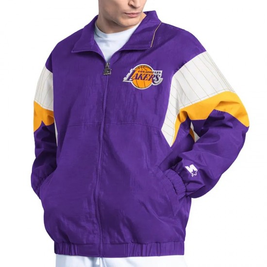 LA Lakers Yard Line Purple Full-Zip Jacket LA Lakers Yard Line Purple Full-Zip Jacket