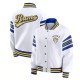 LA Rams Snap Front White Fleece Jacket