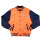 Langston University Orange and Navy Baseball Jacket Langston University Orange and Navy Baseball Jacket