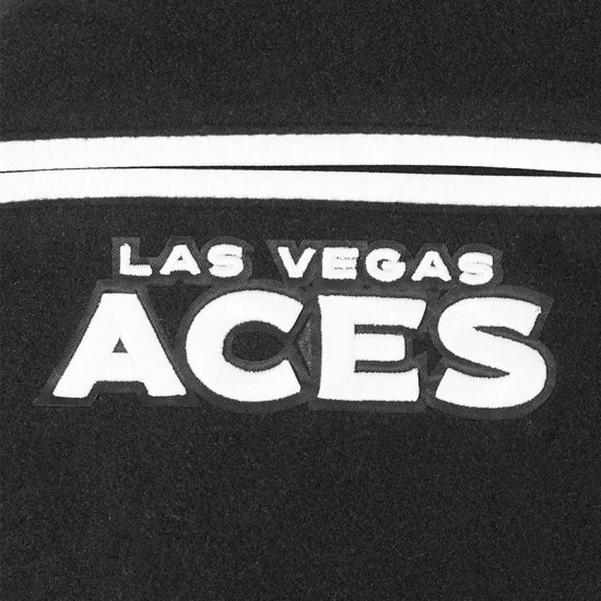 Las Vegas Aces Classic Chenille Black and White Varsity Jacket Las Vegas Aces Classic Chenille Black and White Varsity Jacket
