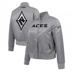 Las Vegas Aces Grey Satin Jacket Las Vegas Aces Grey Satin Jacket