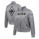 Las Vegas Aces Grey Satin Jacket Las Vegas Aces Grey Satin Jacket