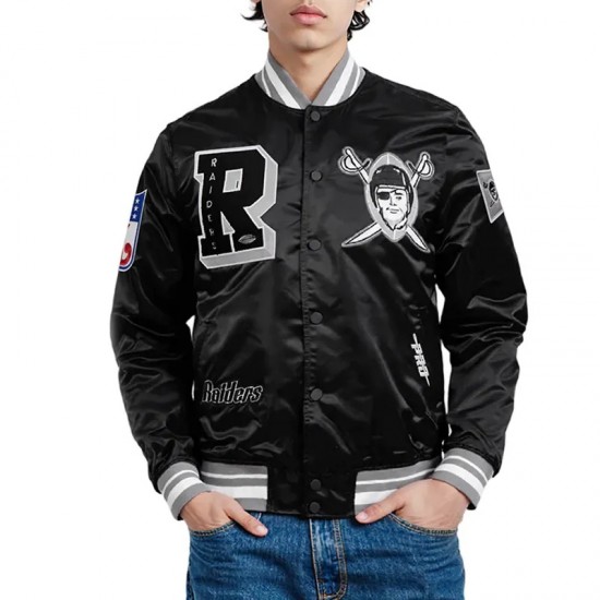 Las Vegas Raiders Best of Classic Rib Satin Jacket Las Vegas Raiders Best of Classic Rib Satin Jacket