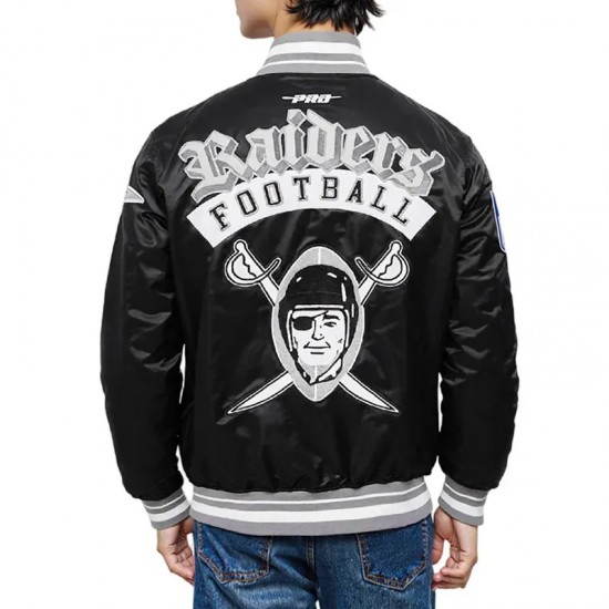 Las Vegas Raiders Best of Classic Rib Satin Jacket Las Vegas Raiders Best of Classic Rib Satin Jacket