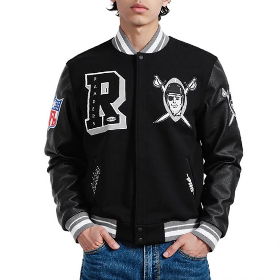 Las Vegas Raiders Best of Classic Rib Varsity Jacket Las Vegas Raiders Best of Classic Rib Varsity Jacket