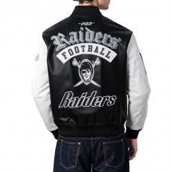 Las Vegas Raiders Best Of Men's Leather Varsity Jacket Las Vegas Raiders Best Of Men's Leather Varsity Jacket