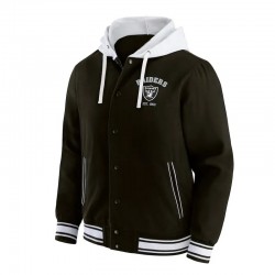 Las Vegas Raiders Black Cotton Hooded Jacket