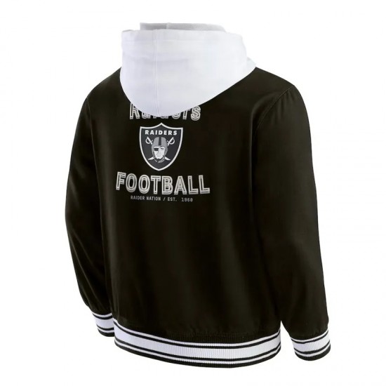 Las Vegas Raiders Black Cotton Hooded Jacket Las Vegas Raiders Black Cotton Hooded Jacket