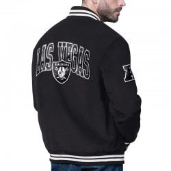 Las Vegas Raiders Blackout Corduroy Varsity Jacket