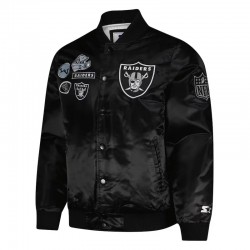Las Vegas Raiders Exclusive Black Varsity Satin Jacket Las Vegas Raiders Exclusive Black Varsity Satin Jacket