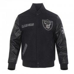 Las Vegas Raiders Full-Zip Black Varsity Jacket