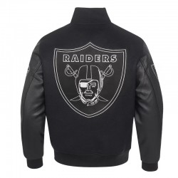 Las Vegas Raiders Full-Zip Black Varsity Jacket