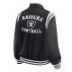 Las Vegas Raiders Lightweight Black Varsity Satin Jacket Las Vegas Raiders Lightweight Black Varsity Satin Jacket
