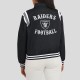 Las Vegas Raiders Lightweight Black Varsity Satin Jacket Las Vegas Raiders Lightweight Black Varsity Satin Jacket