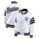 Las Vegas Raiders Snap Front White Fleece Jacket