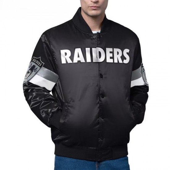 Las Vegas Raiders Triple Option Varsity Satin Jacket
