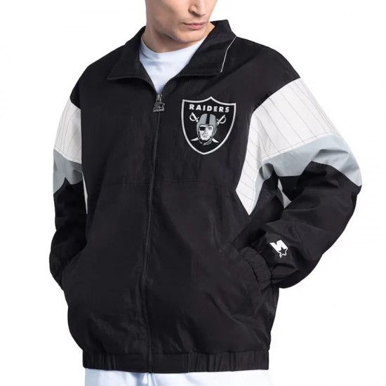 Las Vegas Raiders Yard Line Black Full-Zip Jacket Las Vegas Raiders Yard Line Black Full-Zip Jacket