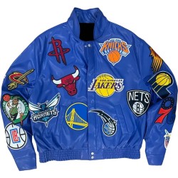 Iconic All-Team Collage Varsity Jacket – Vintage-Style Blue Leather Bomber Iconic All-Team Collage Varsity Jacket – Vintage-Style Blue Leather Bomber