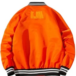 Leora Toy Hip Hop Orange Varsity Jacket Leora Toy Hip Hop Orange Varsity Jacket
