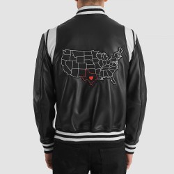Liberte Texas Black Leather Varsity Jacket Liberte Texas Black Leather Varsity Jacket