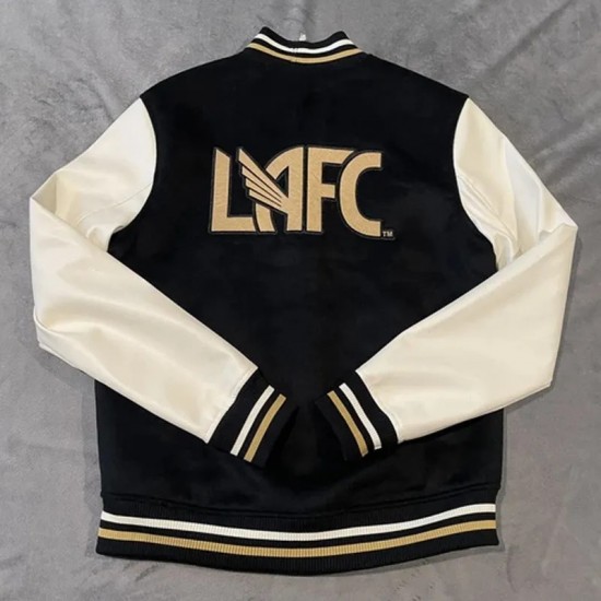 Los Angeles FC Black and White Letterman Jacket Los Angeles FC Black and White Letterman Jacket