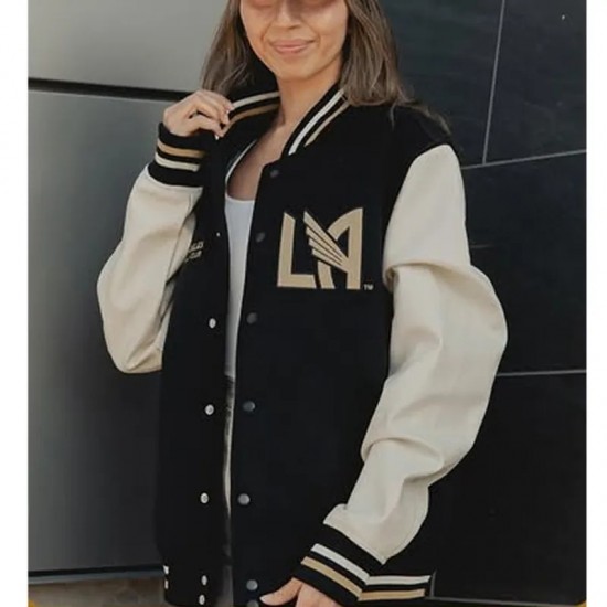 Los Angeles FC Black and White Letterman Jacket Los Angeles FC Black and White Letterman Jacket