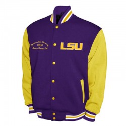 LSU Tigers Fleece Purple and Gold Varsity Jacket