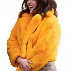 Mabel Mora Season 4 Yellow Faux-Sherpa Jacket – Only Murders in the Building Replica Mabel Mora Season 4 Yellow Faux-Sherpa Jacket – Only Murders in the Building Replica
